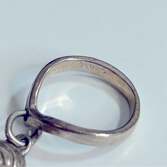 Sterling Silver Volleyball Charm Ring - Picture 3 of 4